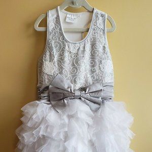 OOH LA LA COUTURE TULLE DRESS - WHITE GRAY SIZE 10